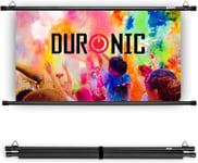 Duronic BPS40 16/9 Ecran de Projection TV et Home Cinema de 40 Pouces 102 cm | 89 x 50 cm | Fixation par Crochets | Barres lestées | Toile pour vidéoprojecteur | Gain +1 idéal pour 3D 8K 4K 1080P