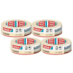 tesa Masking Tape CLASSIC - Painter's Tape for Masking During Painting Work - Solvent-free, Removable without Residue - 4x 50 m x 30 mm