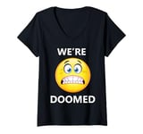 Womens We're Doomed Anti-Trump V-Neck T-Shirt