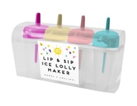 Plastic Ice Lolly Maker Re-usable 4 Pack Purple Yellow Blue NEW Mix Colour