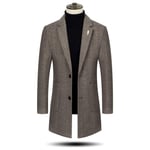 Mens Winter Coat Slim Fit Padded Wool Trench Coats Long Thick Elegant Jacket Overcoat