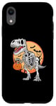 Coque pour iPhone XR T-Rex Mummy Citrouille Dino Trick Treat Halloween