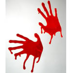 2 stk Blodige Håndavtrykk - Vindusdekorasjon
