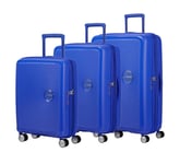 American Tourister Soundbox ekspanderende koffertsett 3 deler Cobalt Blue