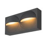 Lid dobbel vegglampe utendørs 29W 2700/3000 Kelvin IP65 - Dimbar - Antrasitt