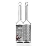 Microplane Râpe de Cuisine Double Tranchant pour Le Fromage à pâte Dure, Pomme, Carotte, courgette et Chocolat de la Collection Professional en Acier Inoxydable