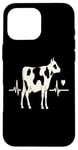 Coque pour iPhone 16 Pro Max Vache Heartbeat Animal Lover Farm