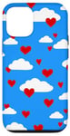 Coque pour iPhone 12/12 Pro valentines coeurs nuages ciel amour romantique fantaisiste mignon