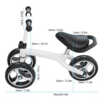 (White)Baby Balance Bicycle No Pedal Toddler Bike Walker With 3 Wheels BG