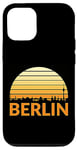 Coque pour iPhone 14 Pro Vintage Berlin paysage urbain silhouette coucher de soleil rétro design