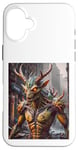 Coque pour iPhone 16 Plus monstre en colère moitié homme moitié cerf scarype scène horreur effrayant