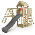 Wickey - Aire de jeux Portique bois RocketFlyer avec balançoire et toboggan Maison enfant exterieur avec bac à sable, échelle d'escalade &