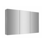 Bernstein - Armoire de toilette aluminium 4 étagères et 3 portes avec miroir intérieur pour salle de bain et toilettes - 120x70x16cm - Multy BS120