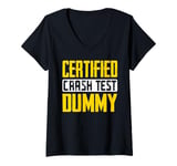 Womens Certified Crash Test Dummy Humor V-Neck T-Shirt