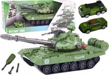 Leantoys Diy Militärfordon Tank Grön Ljud Leksak Tankar