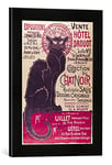 'Encadré Image de Theo Phile Alexandre Steinlen "Poster advertising an exhibition of the' Collection du Chat Noir 'Cabaret at the Hôtel Drouot Métal, Paris, May 1898 d'art dans le cadre de haute qualité Photos fait main, 30 x 40 cm, noir mat