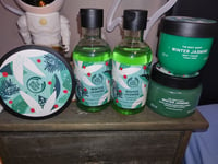 The Body Shop Winter Jasmine Set. Shower Gels, Butter, Yoghurt & Scrub. New