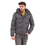 Superdry Everest Short Hooded Puffer Jacket Charcoal Size M  M5011743A UK