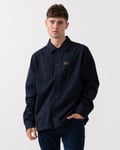 Fred Perry Mens Twill Overshirt - Navy - Size X-Large