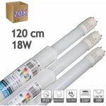 Jandei - Tube led 18W 120 cm 6000K T8 220V verre Connexion 1 côté Boîte 20 pcs Tubes led