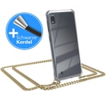 For Samsung Galaxy A10 phone case with lanyard chain gold