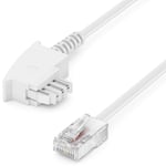 30m Câble de Routeur TAE-F Sur RJ45 (8P2C) Câbles de Raccordement 99% Cuivre AWG 28 Compatible avec DSL ADSL VDSL Fritzbox Internet Toupie vers la Prise Téléphonique TAE Blanc