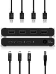 Thunderbolt 4 Element Universal Multi-Port Hub, 4X Thunderbolt 4/USB4 Ports, 4X USB 3.2 Gen2 10Gb/s Ports, Single display up to 8K or Dual 4K 60Hz Displays, 60W Charging with 0.8m Cable.[S1237]