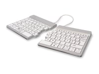 R-Go Ergonomic Keyboard Split Break - Version 2 - Tangentbord - Med Integrerad Bromsindikator - Compact - Med Magnet Attachment, Led Indicator - Trådlös - Bluetooth 5.0 - Qwerty - Portugisisk - Vit