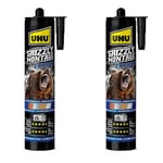 UHU Grizzly Power extrème - Colle de fixation et montage ultra rapide, ultra forte, prise initiale très élevée, sans solvants, blanche, cartouche 435g (Lot de 2)