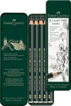 Faber-Castell 5 Piece Quality Castell 9000 Jumbo Graphite Pencils in a Tin, HB,