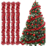 Missdong - Guirlande de Noel Sapin, 4pcs Guirlandes Tinsel Noël, Guirlande Sapin 2m, Guirlande Tinsel Métallique Scintillantes pour Mariage