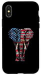 Coque pour iPhone X/XS Drapeau américain éléphant