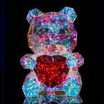 Ourson Lumineux Cœur Hologram 40 cm - Ourson LED Décoratif et Veilleuse LED, Idée Cadeau Originale - BSDC166-40CM