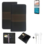 Wallet Case + headphones for Nokia C21 Plus 4GB Protective Cover Brown