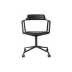 Vipp452 Swivel Chair With Castors, Black/black