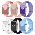 Lot De 6 Bracelet Souple Silicone Pour Apple Watch Serie Se 1 2 3 4 9 6 7 8 9 38mm/40mm/41mm - Visiodirect -