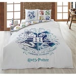 Harry Potter Housse de Couette Blason Poudlard Blanc 240 x 220 cm