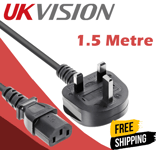 1.5m IEC Kettle Lead Power Cable 3 Pin UK Plug For PC Computer Monitor C13 Cord