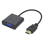 Jsdoin Adaptateur HDMI vers VGA 1080p Actif (mâle vers Femelle) Convertisseur pour PC, Moniteur, projecteur, HDTV, Xbox (noir1)