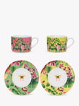 Designers Guild Ikebana Porcelain Cup & Saucer, Set of 2, 220ml, Multi