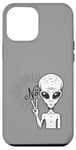 iPhone 12 Pro Max Funny and cute Grey Alien "No" V-Finger Gesture Case