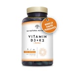 Vitamine D3 K2 Dosage Élevé Naturelle - Vitamine D3 5000 iu + Vitamine K2 MK7 200μg + Silicium Contribue au Fonctionnement Système Immunitaire les Os et les Dents 150 Capsules N2 Natural Nutrition