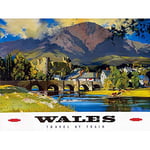 Wee Blue Coo Travel Transport Wales British Railways Art Print Poster Wall Decor 12X16 Inch