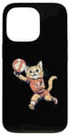 Coque pour iPhone 13 Pro Chat mignon jouant au volley-ball. Volley-ball de chat