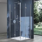 Paroi de douche pliante 100x75 porte de douche pliable transparent Ravenna26 pare douche rabattable 100x75x190cm - Transparent - Sogood