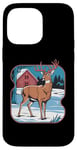 Coque pour iPhone 14 Pro Max Design rétro Pop-Art avec motif de cerf et vintage