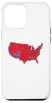 Coque pour iPhone 12 Pro Max Red Wave Carte des États-Unis dans l'élection présidentielle de 2024