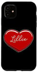 Coque pour iPhone 11 Lillie Cœur dessiné à la main Motif prénom I Love Lillie