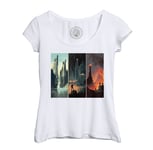 T-Shirt Femme Col Echancré Trilogie Seigneur Des Anneaux Peinture Art