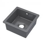 Nuie Undermount Fireclay Kitchen Sink Inset Bowl with Overflow 457mm Black